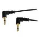 StarTech.com 6ft Slim 3.5mm Right Angle Stereo Audio Cable Black