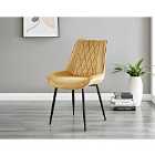 Furniture Box 2x Pesaro Mustard Velvet Black Leg Luxury Dining Chairs