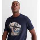 Ben Sherman Bright Blue Born to Ride Helmet Logo T-Shirt