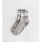 Grey Ribbed Stripe Tube Socks