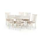 Stanmore Round Dining Table with 6 Chairs, Off White