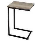 House Of Home C Shaped Side Table Black Powder Coated With Rustic Top