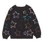 M&S Sequin Star Cardigan, Charcoal, 2-7 Years