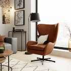 Kuvert Faux Leather Tan Swivel Chair