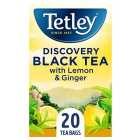 Tetley Discovery Black Tea With Lemon And Ginger 20 Per Pack 46g