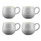 Mason Cash Impressions Set Of 4 Grey Mugs 350Ml