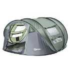Outsunny 4-5 Person Pop Up Camping Tent - Green/Grey