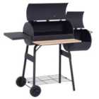 Outsunny Combo Smoker BBQ Grill - Black