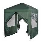 Outsunny 2 x 2m Pop Up Gazebo with Sides - Green