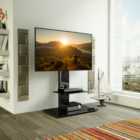 Eno Pedestal TV Unit with Shelf for TVs up to 55"
