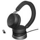 Jabra Evolve2 75 USB-A MS Teams Bluetooth Wireless Stereo Headset With Charging Stand, Black