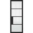 LPD Black Chelsea Glazed 4L Reeded Internal Door