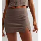 Public Desire Light Brown Split Hem Mini Skirt