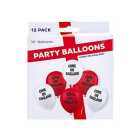 Come On England White & Red Balloons 12 per pack