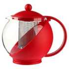 5five 1.25L Glass Teapot with Infuser - Red