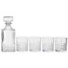 Maison By Premier Diamond Pattern Decanter with Four Glasses