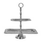 Maison By Premier 2 Tier Hammered Aluminium Cake Stand