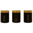 Maison By Premier Black and Gold Canisters - Set of 3