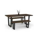 Brooklyn Rectangular Dining Table with 2 Benches, Solid Oak