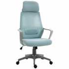 Vinsetto Ergonomic Adjustable Height Office Chair With Wheels Blue