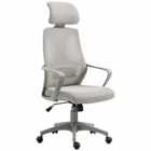 Vinsetto Ergonomic Adjustable Height Home Office Chair With Wheels Grey