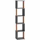 HOMCOM Freestanding Modern 5-tier Bookshelf Dark Grey
