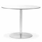 Julian Bowen Milan Round Glass Brushed Steel Pedestal Table