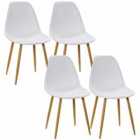 HOMCOM Set Of 4 Stylish Retro Lounge Dining Chairs