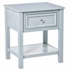 HOMCOM Bedside Table With Drawer Open Shelf Table Top Grey