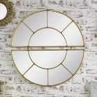Window 2 Section Round Wall Mirror