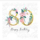Floral 80th Birthday Card