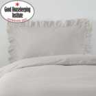 Non Iron Plain Dye Silver Frilled Pillowcase