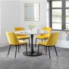 Holland Round Pedestal Dining Table with 4 Delaunay Chairs