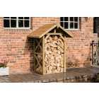 Forest Garden Apex Wall Log Store - 4ft 5in x 2ft 10in