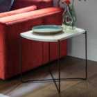 Ouray Side Table, White Marble Effect