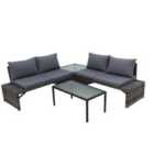 Designdrop Filippo 4 Seat Garden Lounge Set w/ Cushions