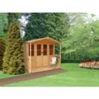 Shire Houghton 7 x 7ft Double Door Apex Dip Treated Summer House with Veranda