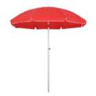 Outsunny Beach Umbrella with Tiltable Canopy - Red