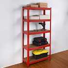 House of Home 1.5M Heavy Duty Steel/MDF 5 Tier Racking - Red
