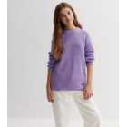 KIDS ONLY Purple Knit Round Neck Long Sleeve Jumper