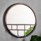 Millbury Round Wall Mirror with Shelf