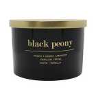 Nutmeg Home Black Peony Candle With Gold Lid