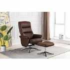 FURNITURE LINK Texas Swivel Recliner And Stool - Brown