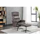 FURNITURE LINK Texas Swivel Recliner And Stool - Grey