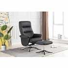 FURNITURE LINK Texas Swivel Recliner And Stool - Slate