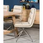 FURNITURE LINK Nobo Swivel Chair Brushed Steel Taupe (sold In 2's)