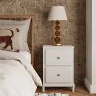 Marco 2 Drawer Bedside Table, Ivory