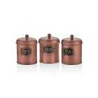 Rozi Copper Coffee, Tea, And Sugar Canister Set - 17 cm