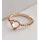 Rose Gold Textured Heart Ring