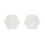 Pack of 2 Brass Silver and Marble Hexagon Door Knobs